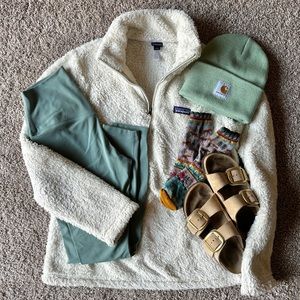 Patagonia Los Gatos Fleece Quarter-Zip – Women’s Large, Birch White, Cozy & Chic